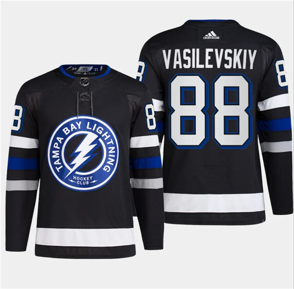 Tampa Bay Lightning #88 Andrei Vasilevskiy Black Alternate Premier Breakaway Stitched Jersey - Zenithce