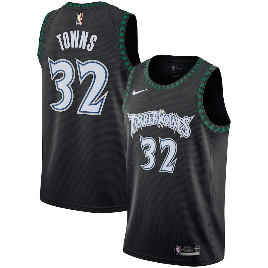 Minnesota Timberwolves #32 Karl-Anthony Towns Black Hardwood Classics Swingman Jersey - Zenithce