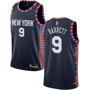 Knicks #9 R.J. Barrett Navy Swingman City Edition 2018-19 Jersey - Zenithce