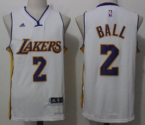 2017 Draft Los Angeles Lakers #2 Lonzo Ball White Stitched adidas Revolution 30 Swingman Jersey - Zenithce