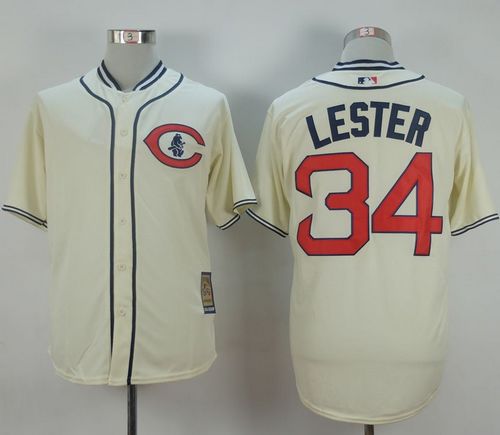 Cubs #34 Jon Lester Cream 1929 Turn Back The Clock Stitched Jersey - Zenithce