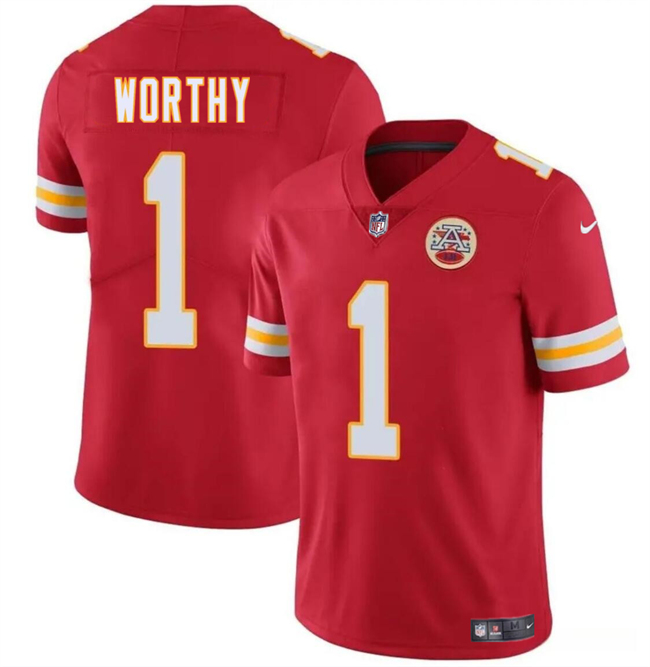 Kansas City Chiefs #1 Xavier Worthy Red 2024 Draft Vapor Untouchable Limited Stitched Jersey - Zenithce