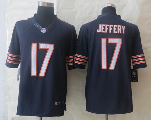 Bears #17 Alshon Jeffery Navy Blue Team Color Stitched Limited Nike Jersey - Zenithce
