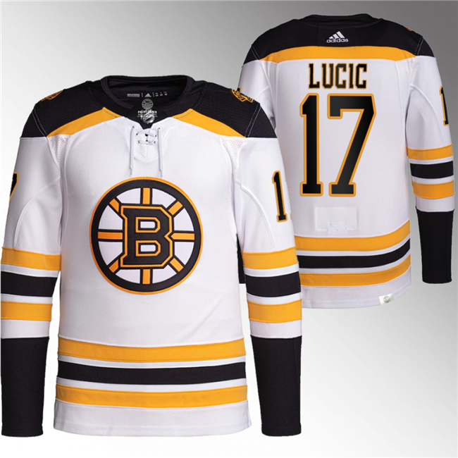 Boston Bruins #17 Milan Lucic White Stitched Jersey - Zenithce