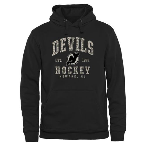 New Jersey Devils Black Camo Stack Pullover Hoodie - Zenithce
