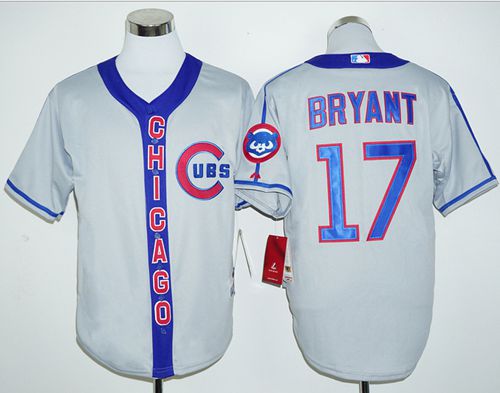 Cubs #17 Kris Bryant Grey Cooperstown Stitched Jersey - Zenithce