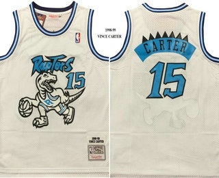 Toronto Raptors #15 Vince Carter White 1998 Throwback Swingman Jersey - Zenithce