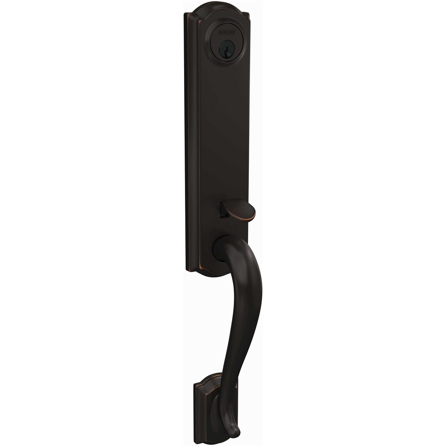 Schlage FCT58-CAM Custom Camelot Keyed Entry Single Cylinder Half Plate Handleset - Zenithce