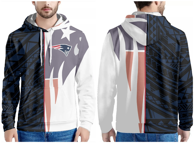 New England Patriots Navy Black White Pullover Hoodie - Zenithce