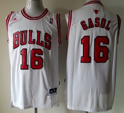 Chicago Bulls #16 Pau Gasol Revolution 30 Swingman White Jersey - Zenithce