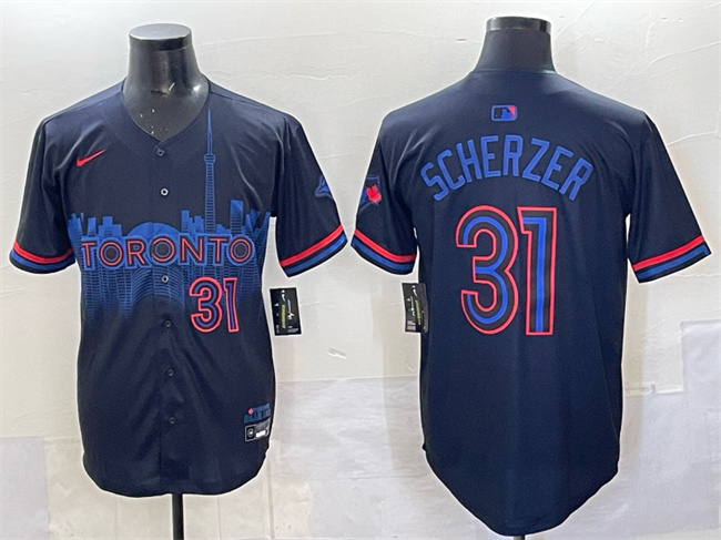 Toronto Blue Jays #31 Max Scherzer Navy 2024 City Connect Limited Stitched Jersey - Zenithce