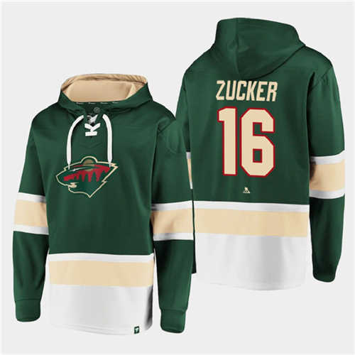 Minnesota Wild #16 Rem Pitlick Green All Stitched Sweatshirt Hoodie - Zenithce
