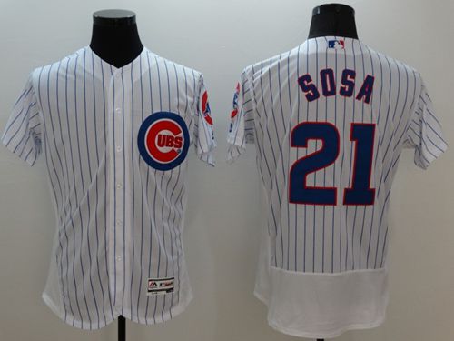 Cubs #21 Sammy Sosa White Flexbase Authentic Collection Stitched Jersey - Zenithce