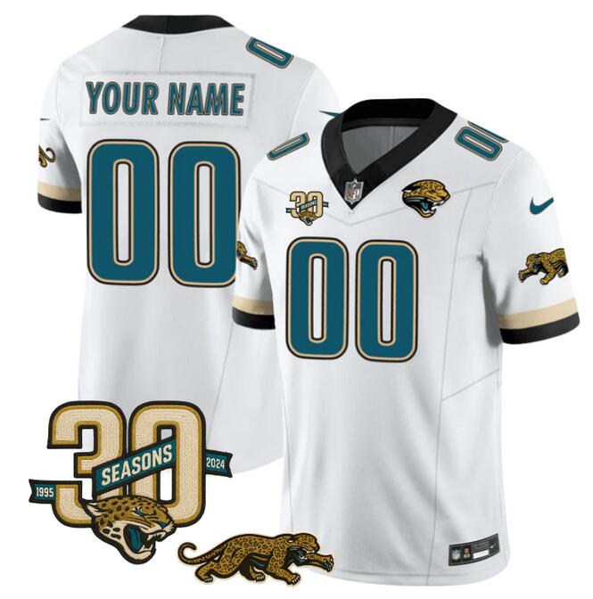 Jacksonville Jaguars Custom White F.U.S.E. With 30th Seasons Patch Vapor Limited Stitched Jersey - Zenithce