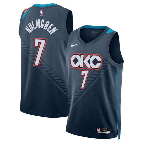 Oklahoma City Thunder #7 Chet Holmgren Navy 2025-26 City Edition Swingman Stitched Jersey - Zenithce