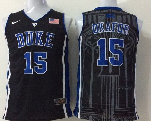 Duke Blue Devils #15 Jahlil Okafor Black Jersey - Zenithce