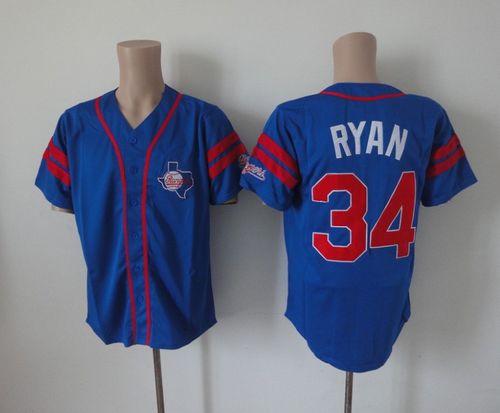Mitchell And Ness Rangers #34 Nolan Ryan Blue Throwback Stitched Jersey - Zenithce