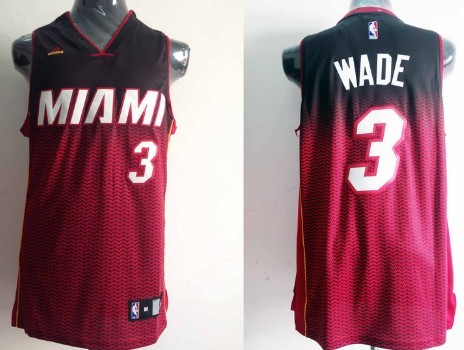 Miami Heat #3 Dwyane Wade Black/Red Resonate Fashion Jersey - Zenithce