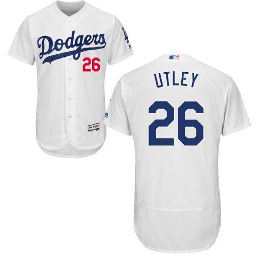 Dodgers #26 Chase Utley White Flexbase Authentic Collection Stitched Jersey - Zenithce