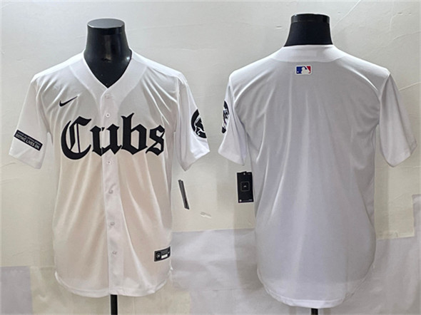 Chicago Cubs Blank White 'Gothic North Side Edition' Vapor Premier Limited Stitched Jersey - Zenithce
