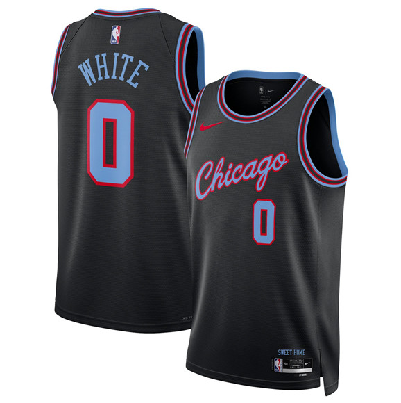 Chicago Bulls #0 Coby White Black 2025-26 City Edition Swingman Stitched Jersey - Zenithce