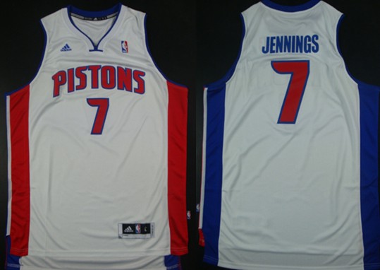 Detroit Pistons #7 Brandon Jennings Revolution 30 Swingman White Jersey - Zenithce