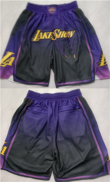 Los Angeles Lakers Purple Black 2025 City Edition Shorts (Run Small) - Zenithce