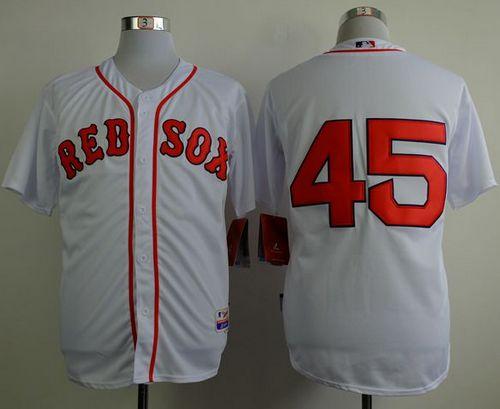 Red Sox #45 Pedro Martinez White Cool Base Stitched Jersey - Zenithce
