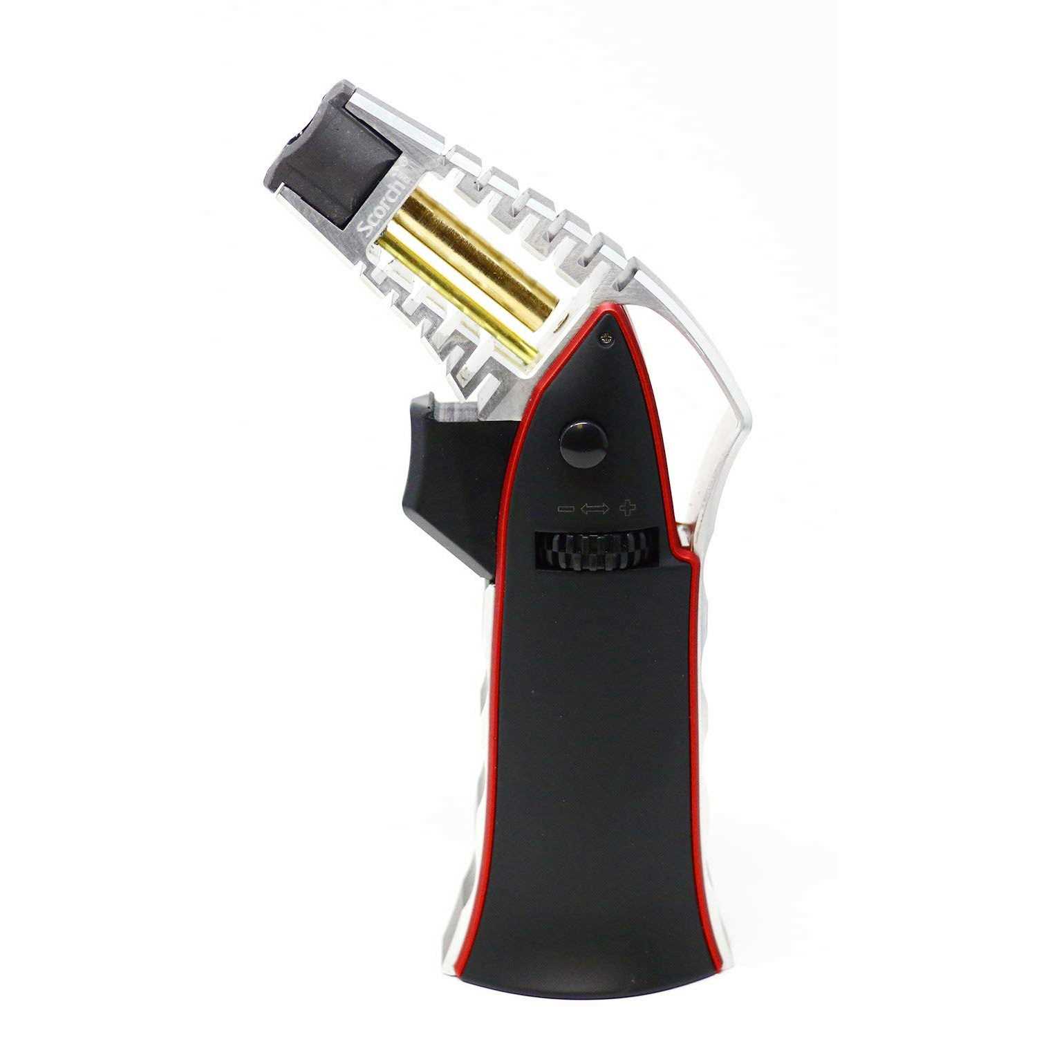 Scorch Torch CNC Machined 6.75 Tall Handheld Aluminum Flame Adjustable Butane Refillable Torch in Gift Box - Zenithce