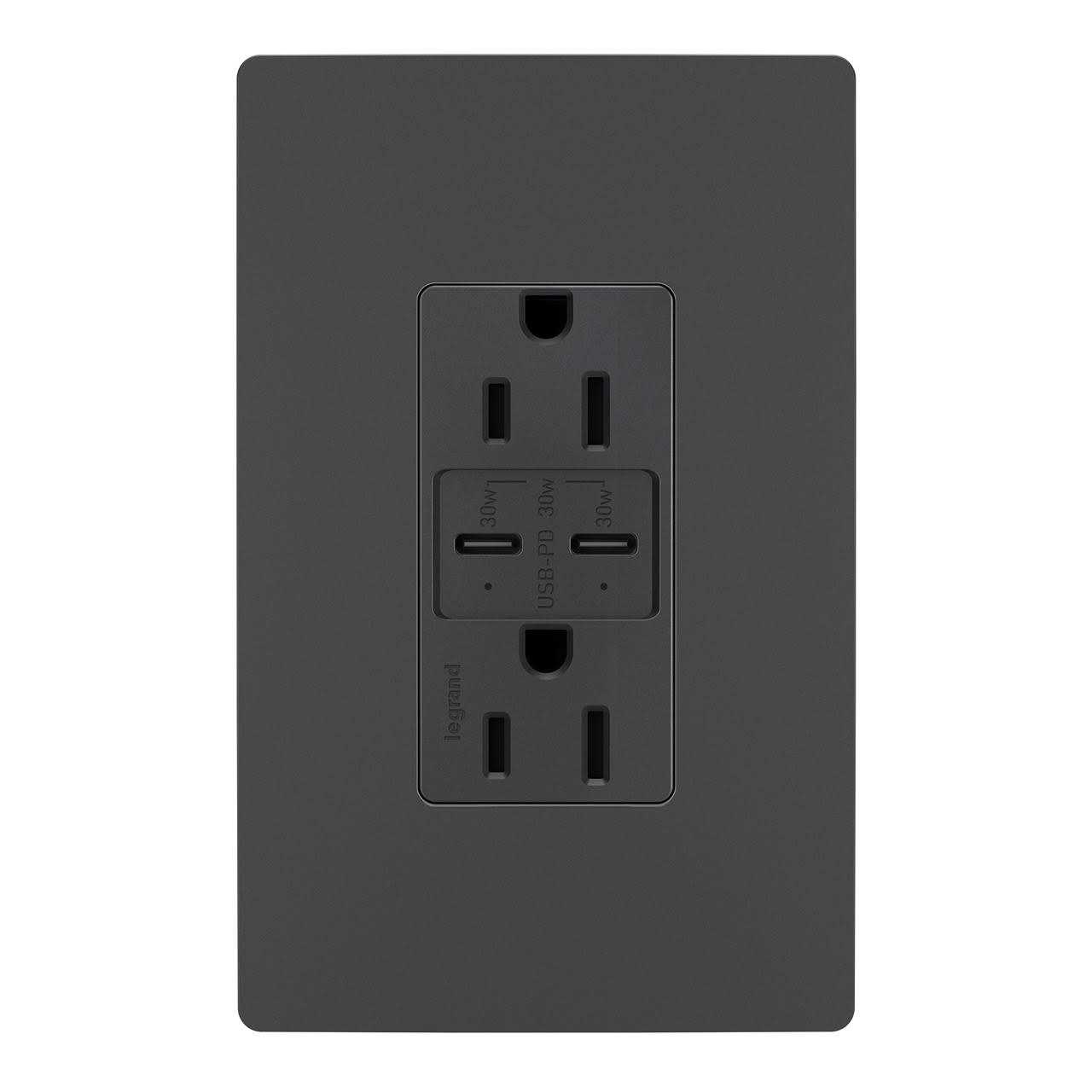 Radiant 15 Amp Ultra-Fast PLUS Power Delivery Type-C USB Outlet Tamper-Resistant R26USBPD - Zenithce