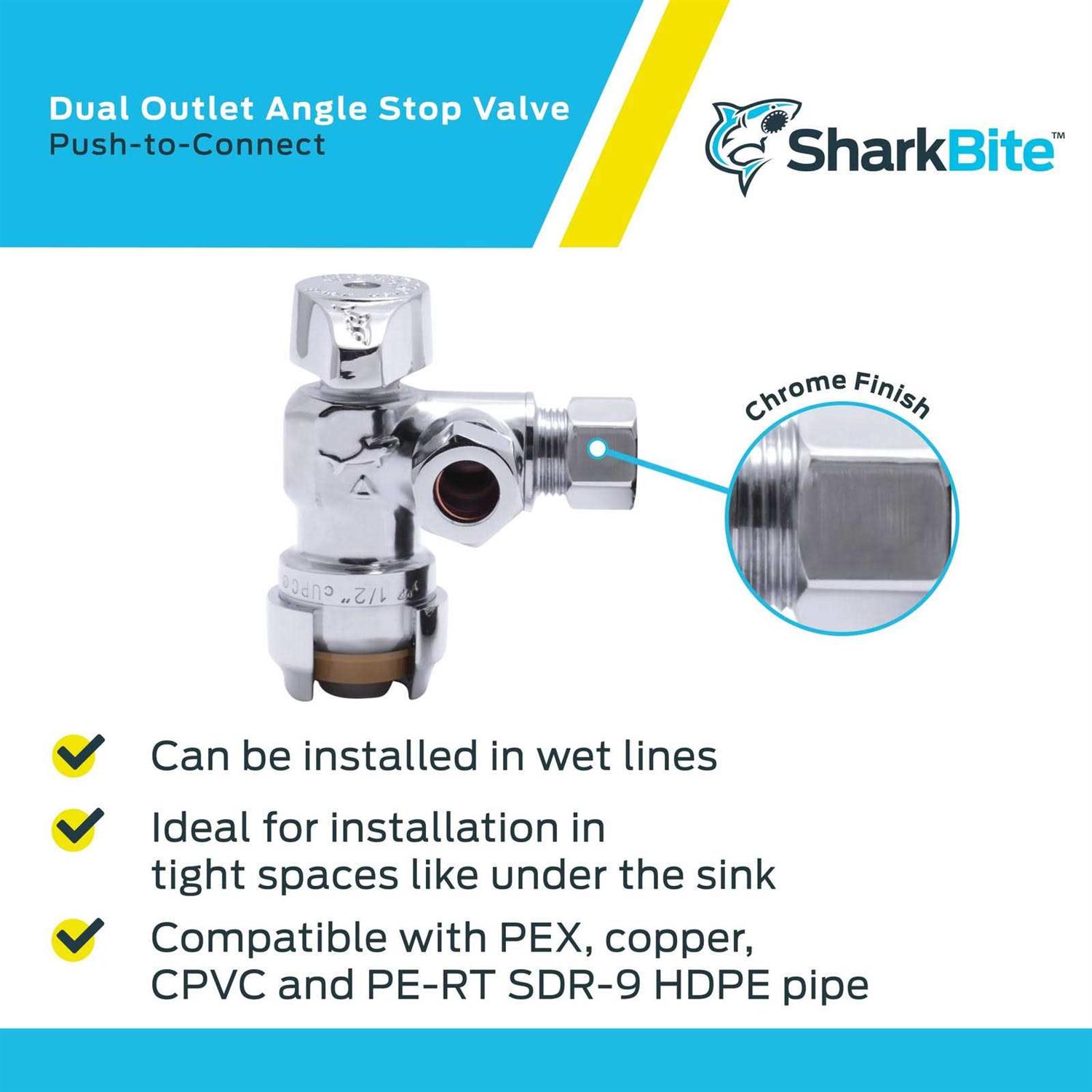 Sharkbite 1/2 x 1/2 inch MIP Straight Stop Valve 24947 - Zenithce