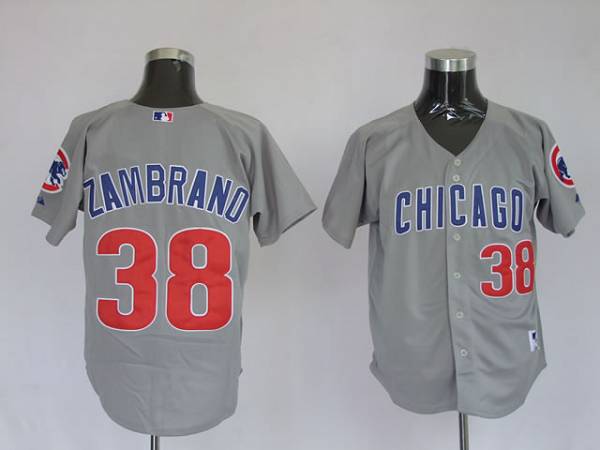 Cubs #38 Carlos Zambrano Stitched Grey Jersey - Zenithce