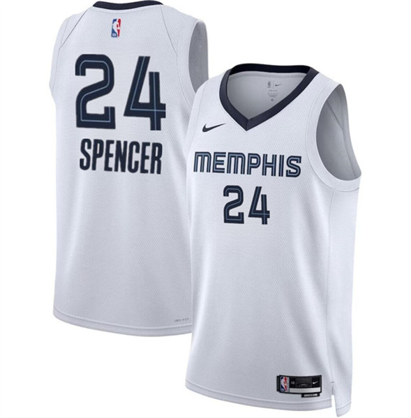Memphis Grizzlies #24 Cam Spencer White 2024 Draft Association Edition Stitched Jersey - Zenithce