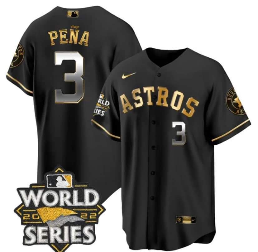 Houston Astros Active Player Custom Black Gold 2022 World Series Stitched Jersey - Zenithce