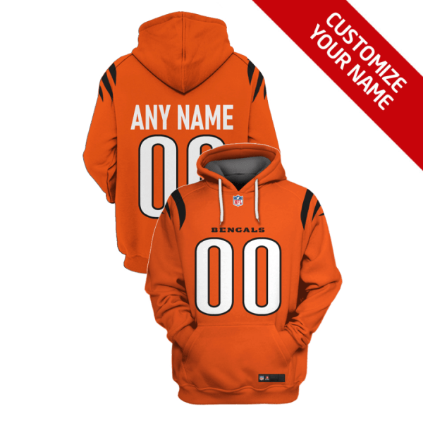 Cincinnati Bengals Active Player Custom 2021 Orange Pullover Hoodie - Zenithce