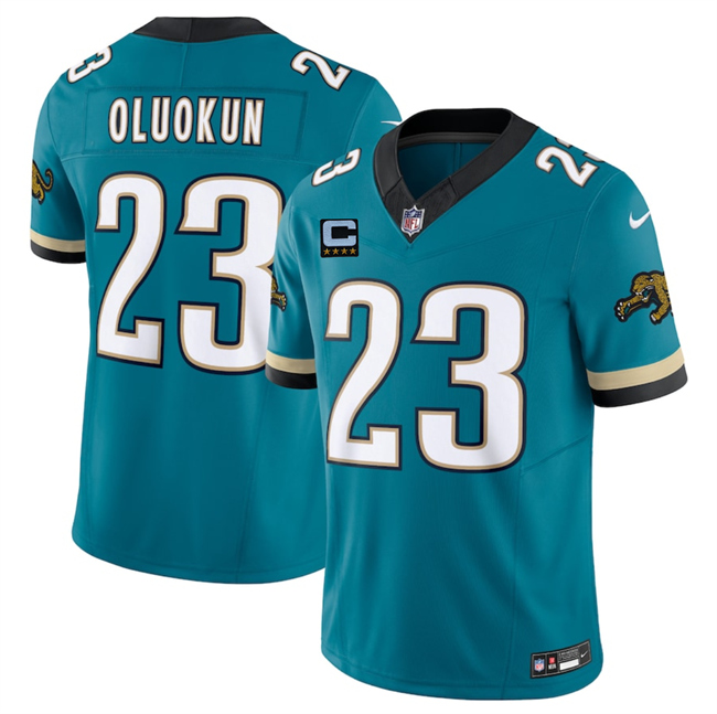 Jacksonville Jaguars #23 Foye Oluokun Teal 2025 F.U.S.E. With 4-Star C Patch Prowler Throwback Vapor Limited Stitched Jersey - Zenithce