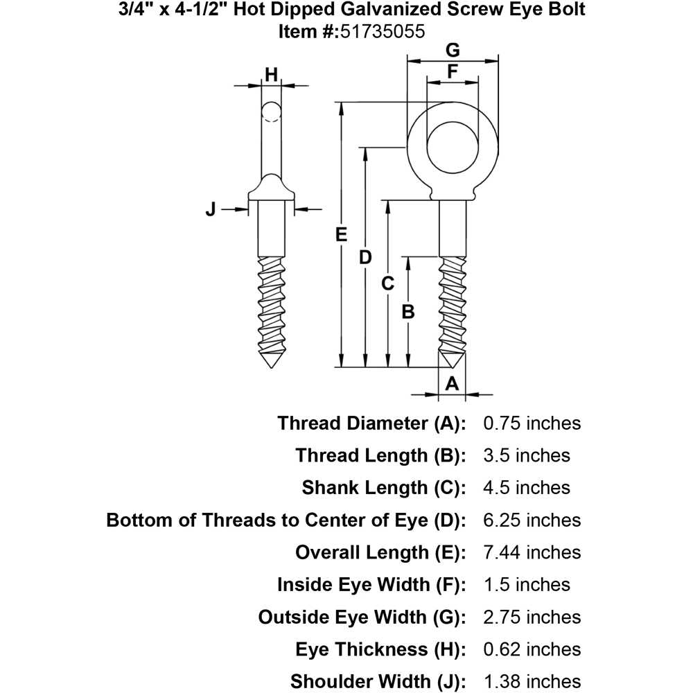 Hot Dipped Galvanized Eye Nut UNC Tap - Zenithce