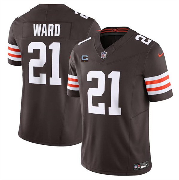 Cleveland Browns #21 Denzel Ward Brown 2024 F.U.S.E. With 1-Star C Patch Vapor Limited Stitched Jersey - Zenithce