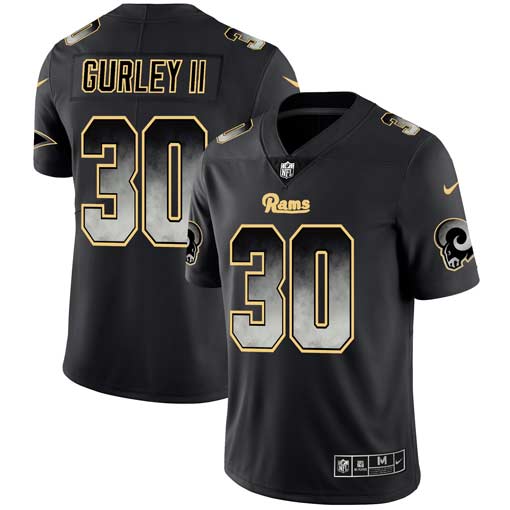Los Angeles Rams #30 Todd Gurley II Black 2019 Smoke Fashion Limited Stitched Jersey - Zenithce