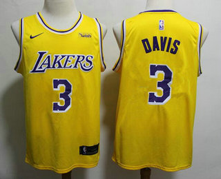 Los Angeles Lakers #3 Anthony Davis 2019 Yellow Swingman Wish Stitched Jersey - Zenithce
