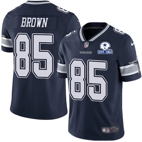 Dallas Cowboys #85 Noah Brown Navy With Est 1960 Patch Limited Stitched Jersey - Zenithce