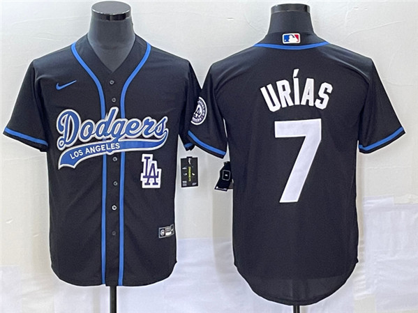 Los Angeles Dodgers #7 Julio Urías Black With Patch Cool Base Stitched Jersey - Zenithce