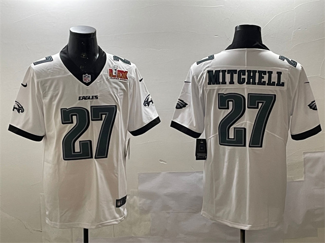 Philadelphia Eagles #27 Quinyon Mitchell White 2025 Super Bowl LIX Patch New Vapor Untouchable Limited Stitched Jersey - Zenithce