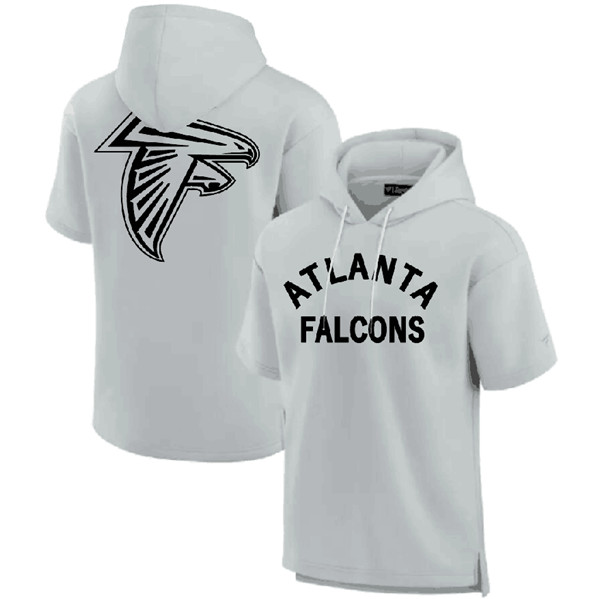 Atlanta Falcons Gray Super Soft Fleece Short Sleeve Hoodie - Zenithce