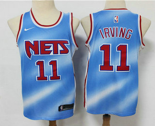 Brooklyn Nets #11 Kyrie Irving Blue 2020-21 Hardwood Classics Stitched Jersey - Zenithce