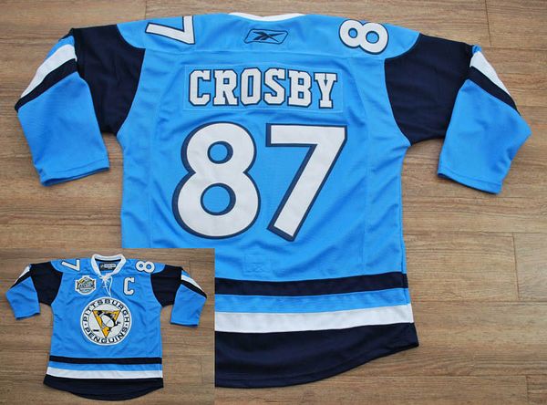 Penguins #87 Sidney Crosby Stitched Baby Blue 2011 Winter Classic Vintage Jersey - Zenithce