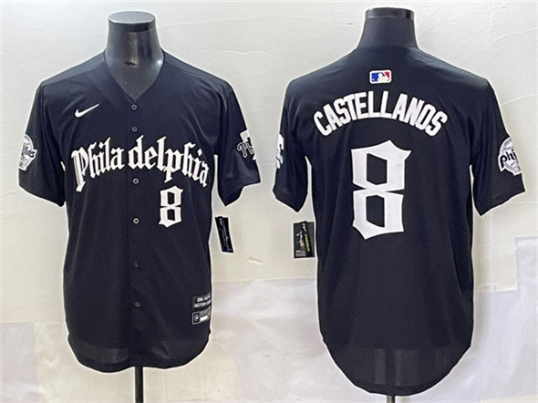 Philadelphia Phillies #8 Nick Castellanos Black Gothic Vapor Limited Stitched Jersey - Zenithce