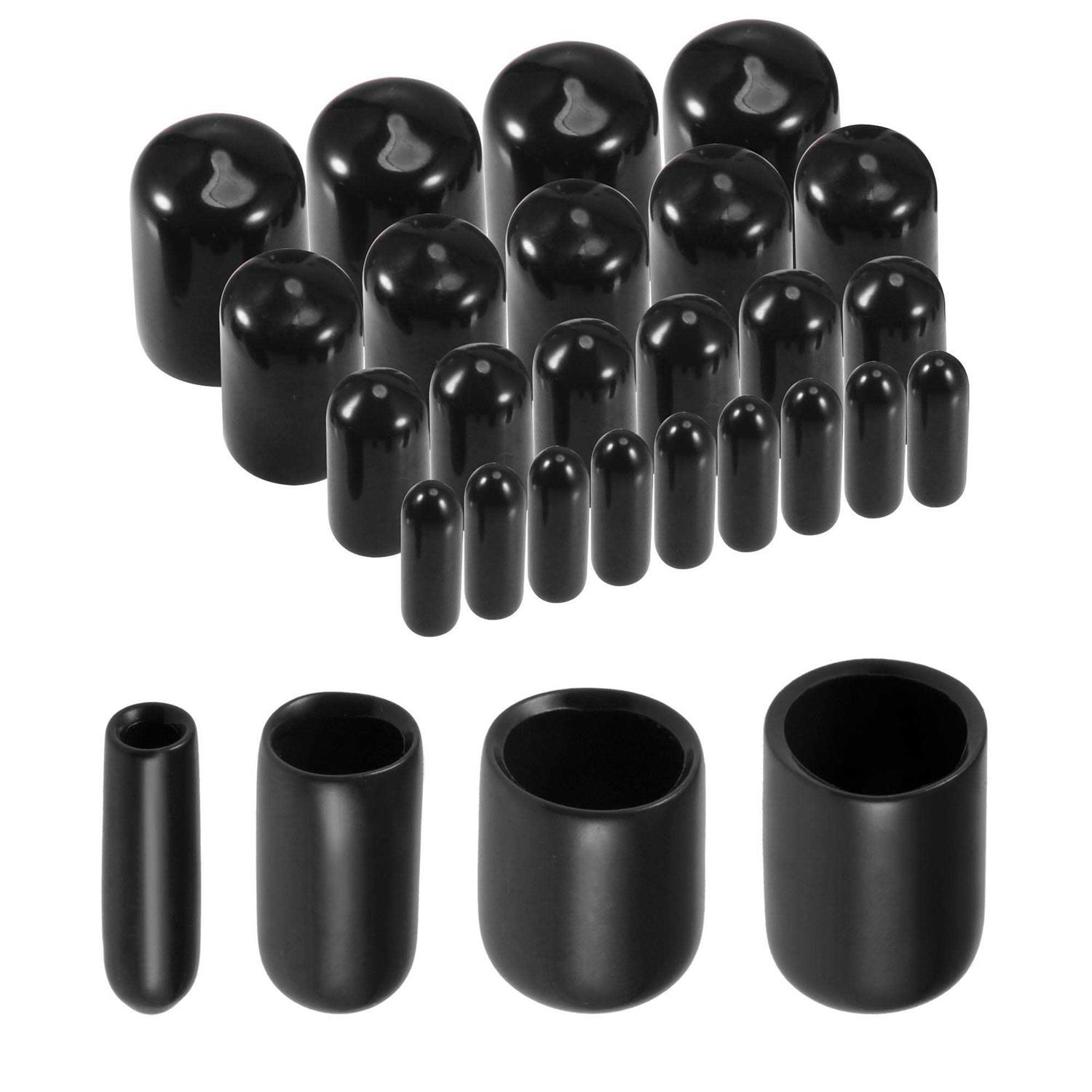 Harfington Round Rubber End Caps Vinyl Cover Screw Thread Protectors Assortment Kit - Zenithce