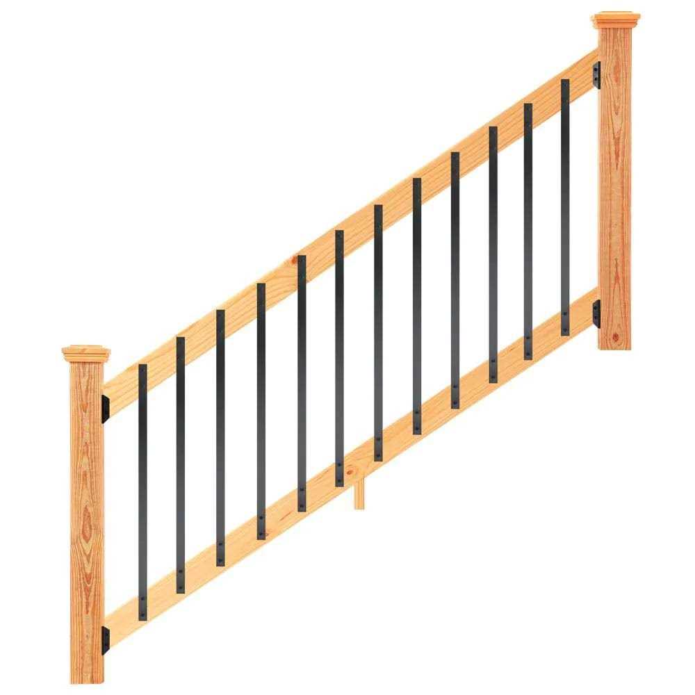 ProWood 6 ft Wood Railing Kit with Flat Aluminum Balusters - Zenithce