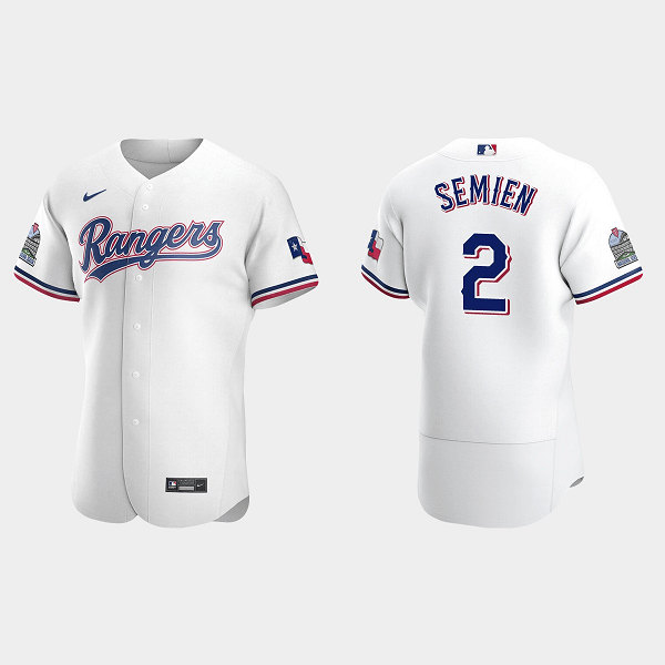 Texas Rangers #2 Marcus Semien White Flex Base Stitched Jersey - Zenithce